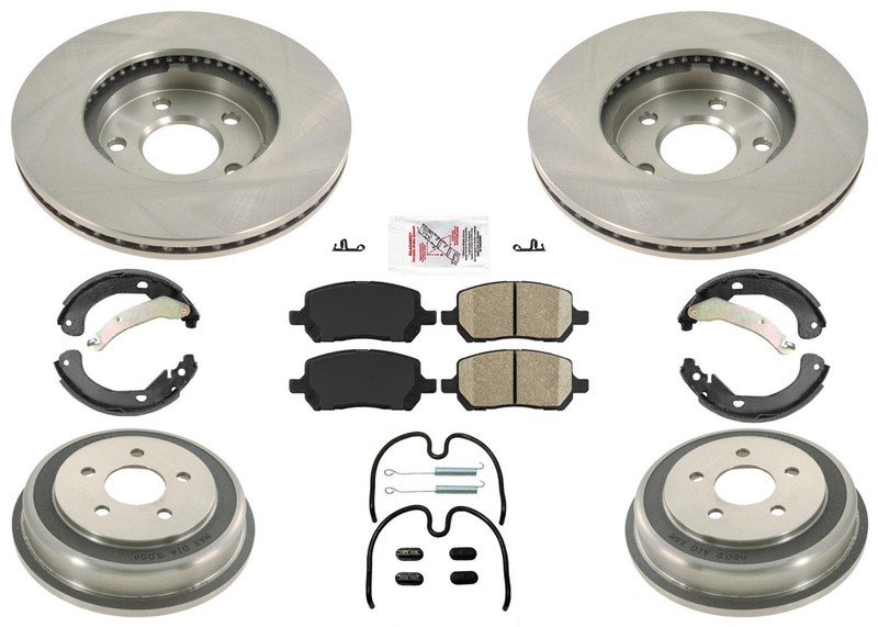 For Chevrolet Cobalt 2007-2008 Front Coated 5 Lug Rotors & Rear Drums with Pads