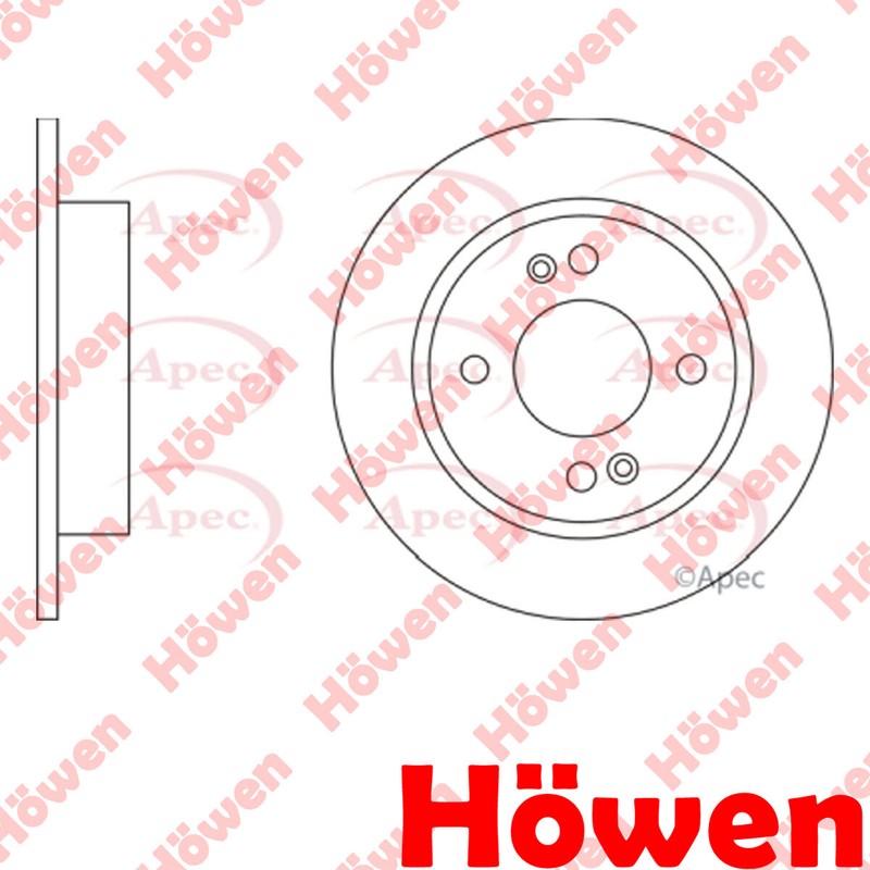 Fits Hyundai i10 2013- 1.0 1.2 1x Brake Disc Rear Howen 58411B9000