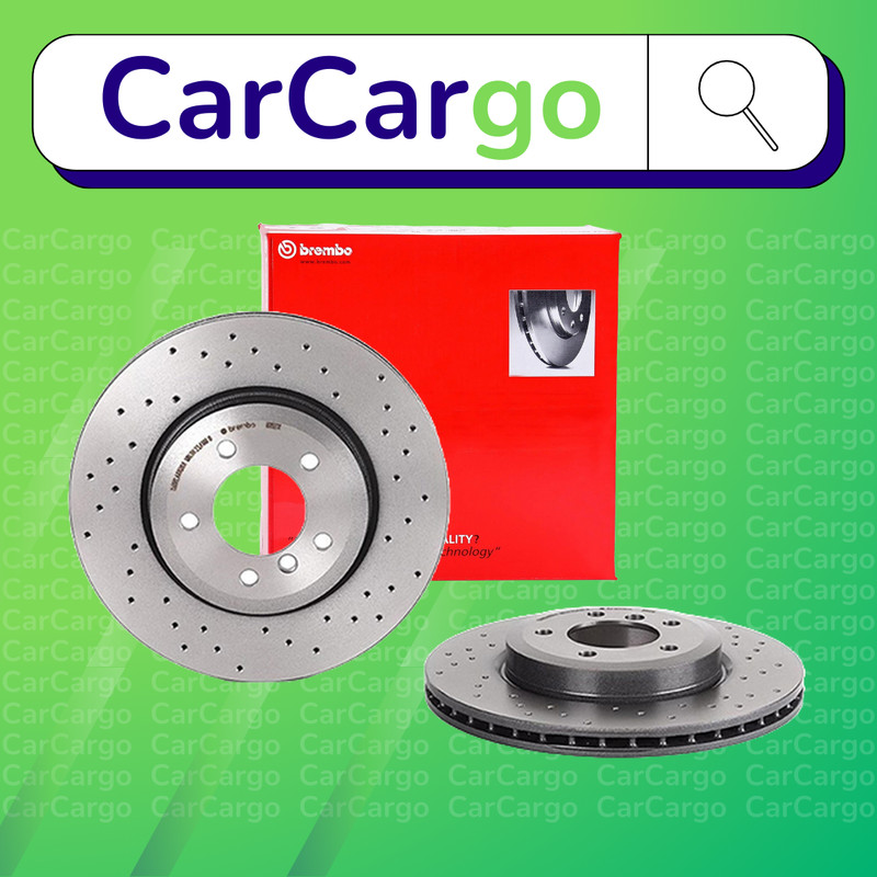 Brembo Vented Drilled Front Brake Discs Pair Audi TT 1.8 TFSI 2008-2014 325 mm