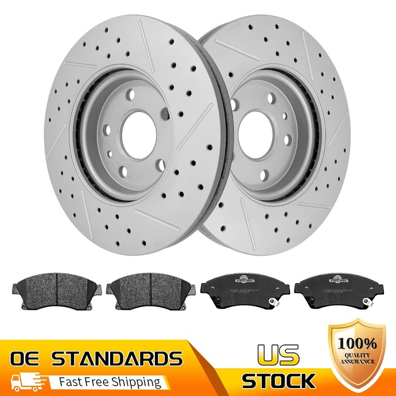 Front Drilled Brake Rotors Pads Kit for Chevrolet Cruze Sonic Limited 2012- 2016