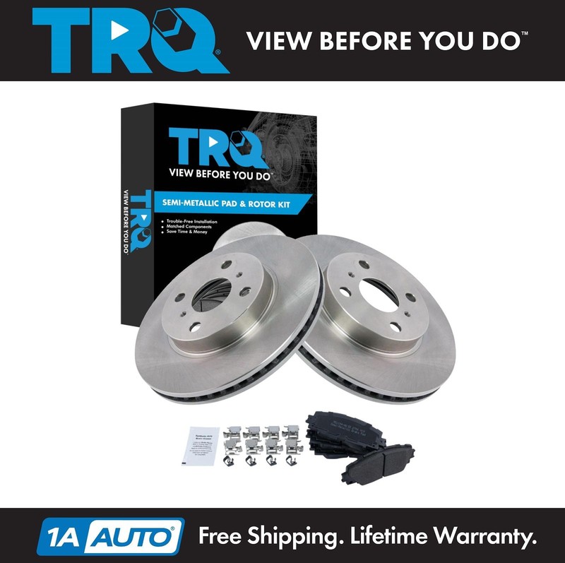 TRQ Brake Pad & Rotor Front Semi Metallic Kit for Scion IQ Toyota Prius C Yaris