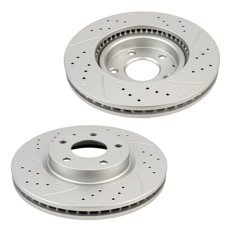 Front Disc Drilled Slotted Brake Rotors for 2013 2014 2015 Mazda CX-5 Set of 2 gallery