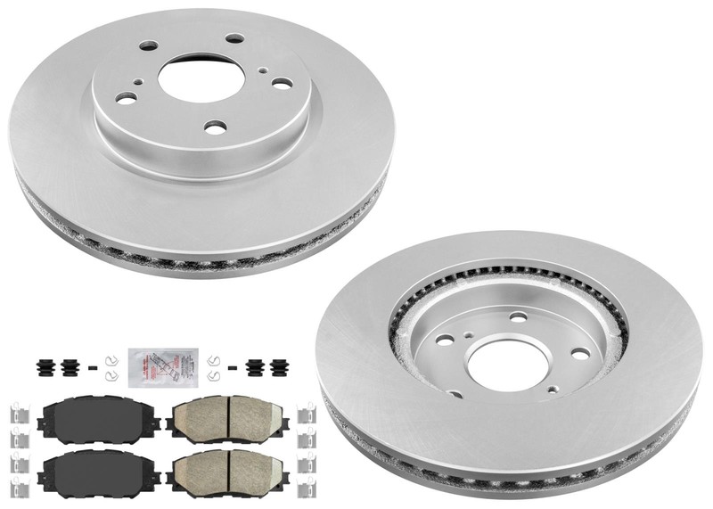 Front Coated Disc Brake Rotors & Pads for Toyota Rav4 06-18 w/2 Row Seat 275MM