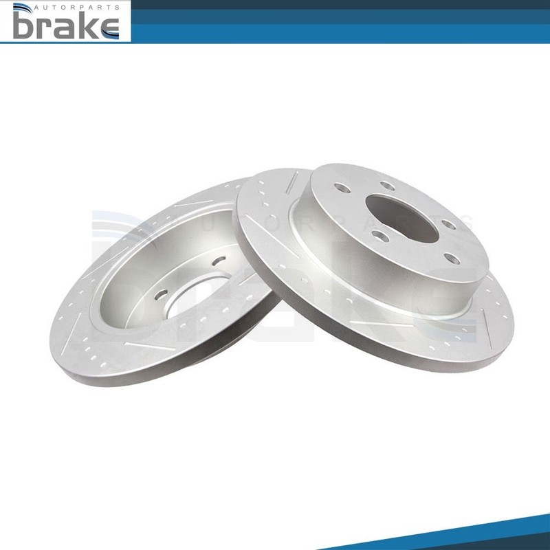 Rear 2 Drilled & Slot Brake Rotors For 94 95 96 97 98 99 00 01 02 03 04 Mustang