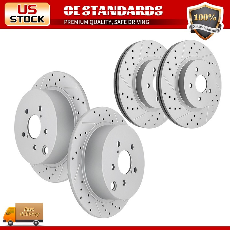 Front Rear Disc Brake Rotors for 2017- 2023 Subaru Impreza 2018- 2023 Crosstrek