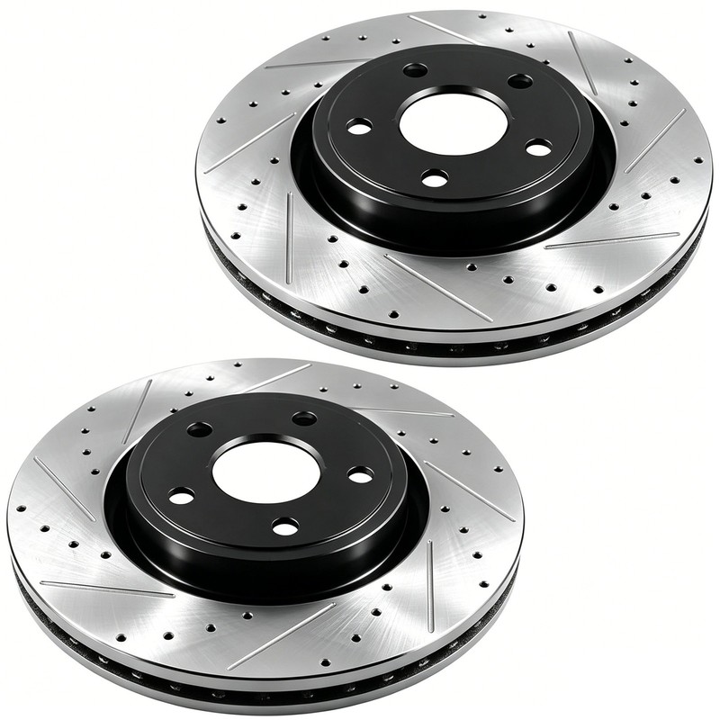 Front Drilled Rotors + Ceramic Pads for Toyota LX570 Land Cruiser Tundra Sequoia gallery