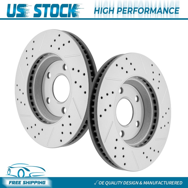 Front Drilled Disc Brake Rotors for 2005-2008 Buick Allure Lacrosse Grand Prix