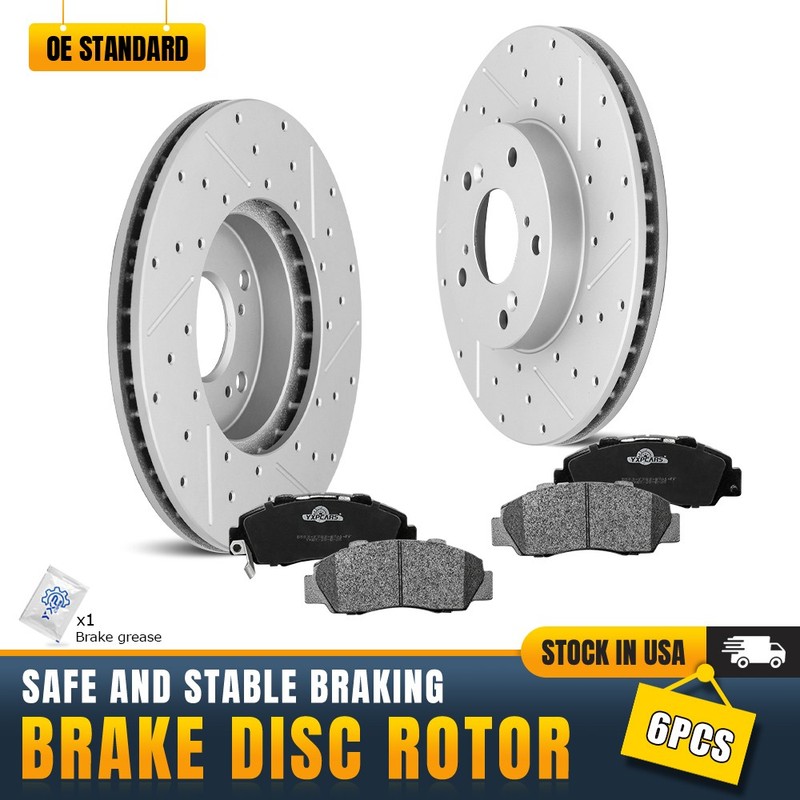 282mm Front Disc Brake Rotors Ceramic Pads Kit for 1998-2002 Honda Accord 3.0L