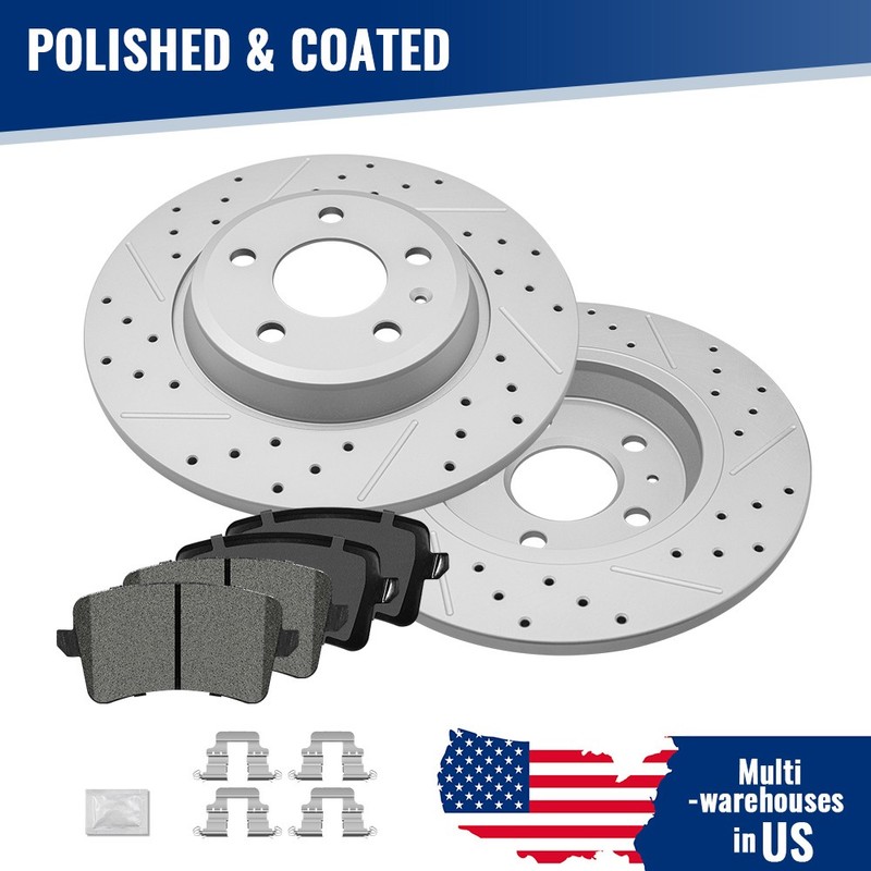 Rear Brake Disc Rotors &Ceramic Pads For A4 Quattro 2009-2016 Audi A5 Allroad Q5