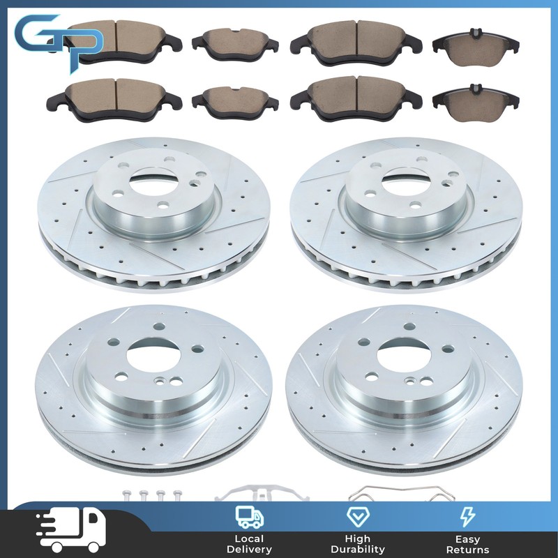 12x Drilled Brake Rotor & Ceramic Brake Pad For Mercedes-Benz E400 Front & Rear gallery