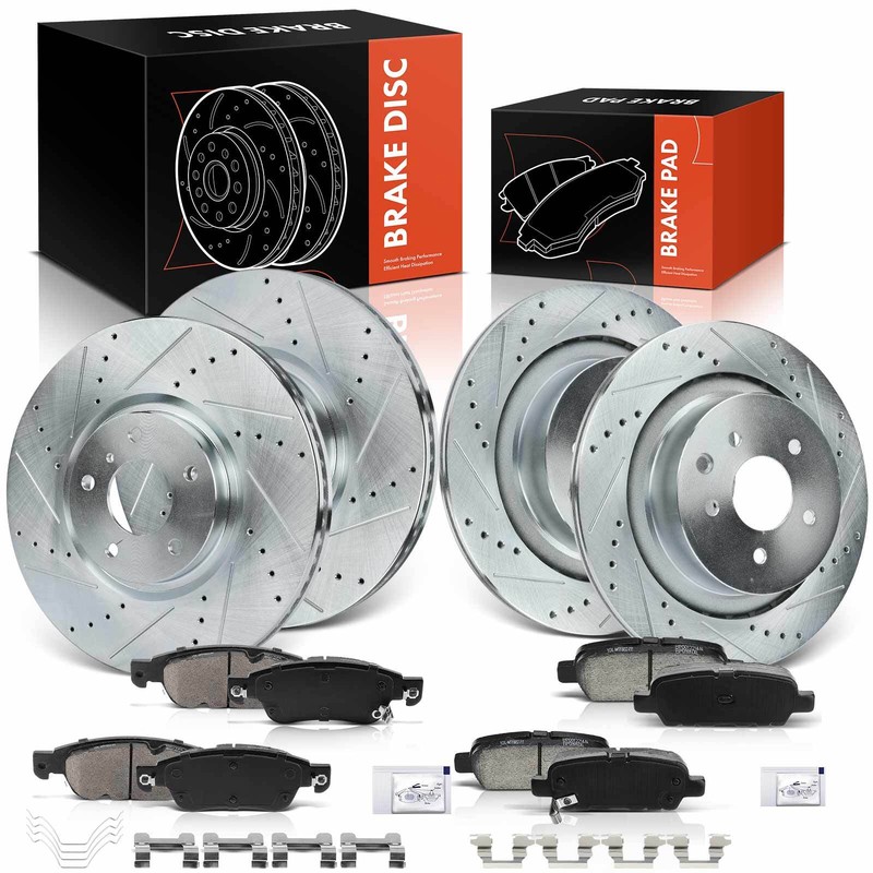 Front & Rear Drilled Rotors & Ceramic Brake Pads for INFINITI G37 2008-2012 G35