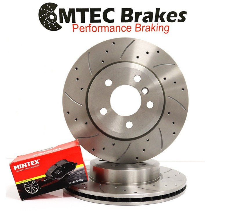 BMW X3 E83 3.0d 05- Front Brake Discs & Mintex Pads Drilled Grooved 325mm