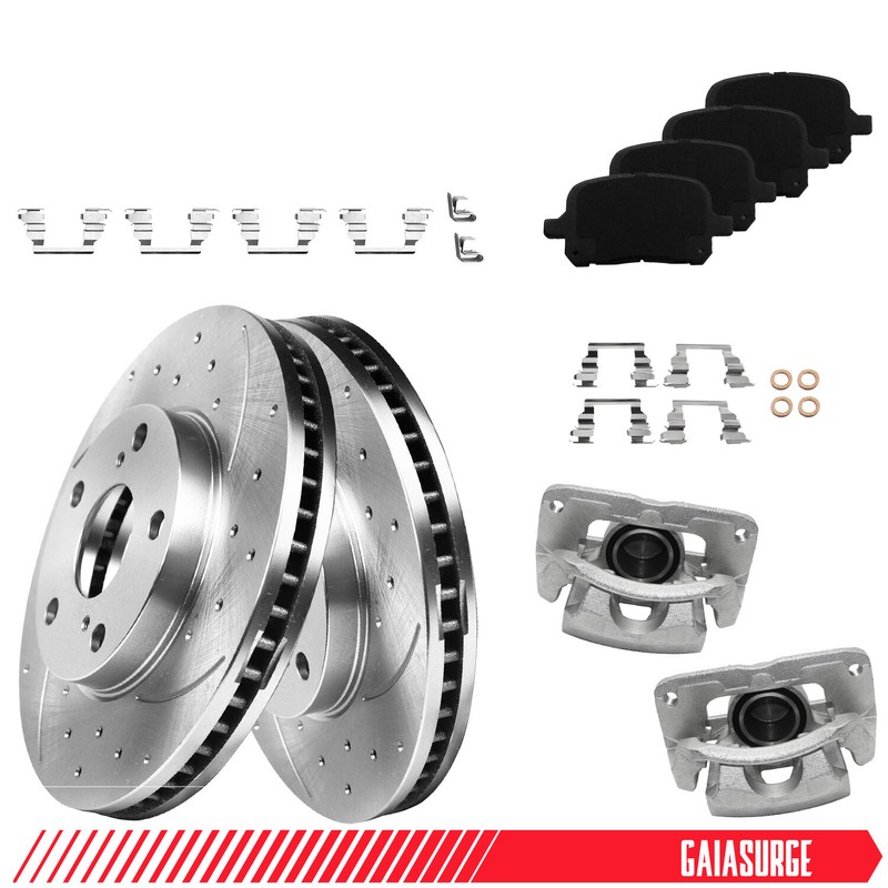 Front Disc Rotor Pads Brake Calipers For 1997-2001 Toyota Camry 1999-2003 Solara