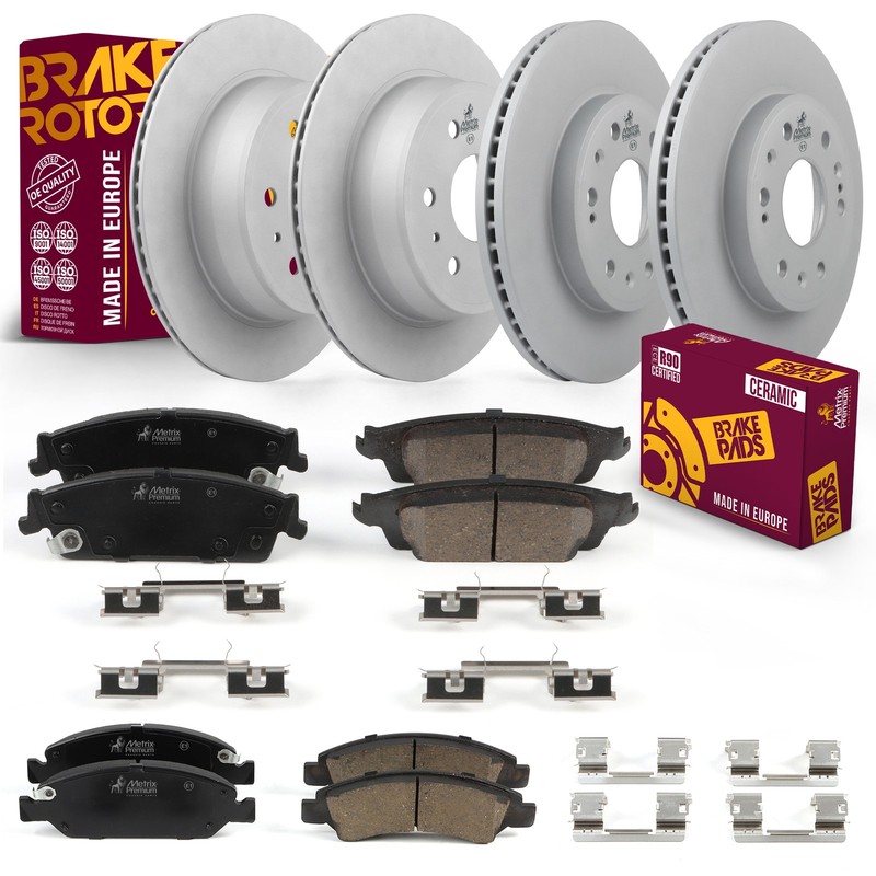 Front & Rear Rotor + Disc Brake Pad Kit for 14-18 Chevrolet Silverado 1500