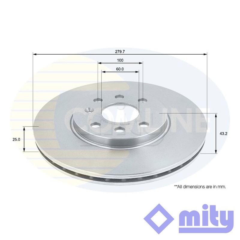 Fits Vauxhall Astra Combo Meriva Astravan Tour Opel Co� Brake Disc Front Mity #1
