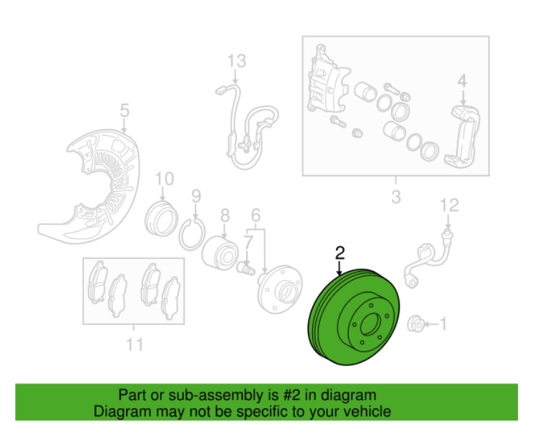 Toyota Genuine Sienna Highlander Rotor Brake Front 43512-0E030 2pcs set gallery
