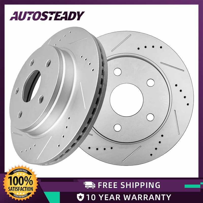 Front Drilled Disc Brake Rotors for Chrysler Town & Country Journey VW Routan