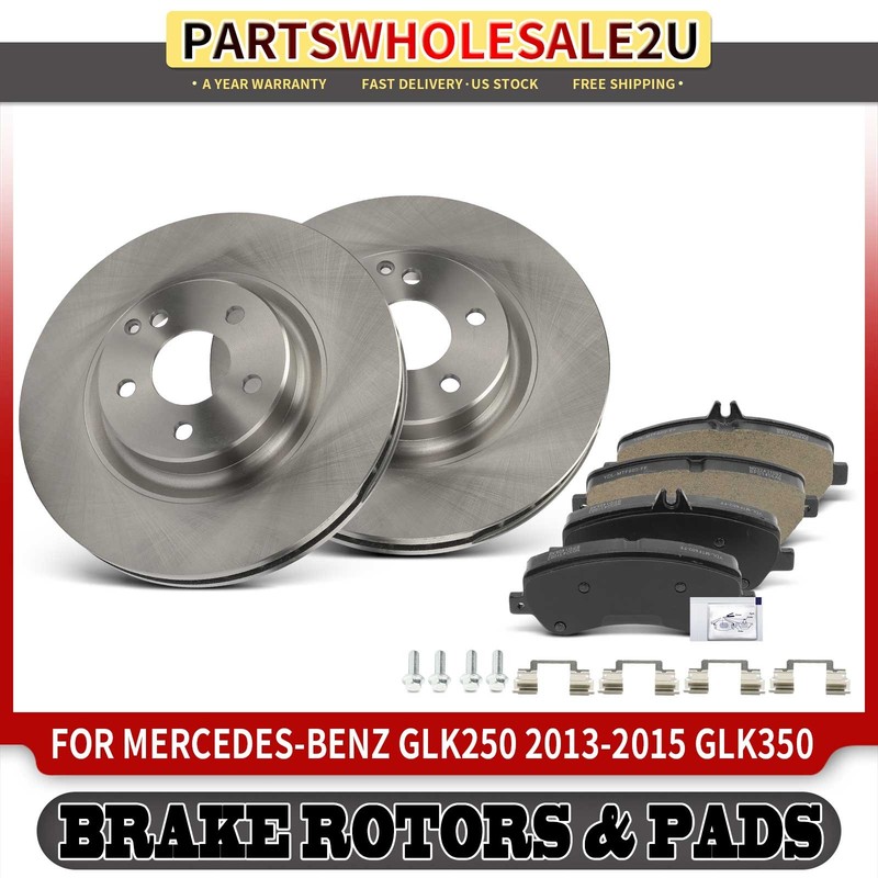 6x Front Disc Brake Rotor & Brake Pads for Mercedes-Benz GLK250 2013 2014 2015