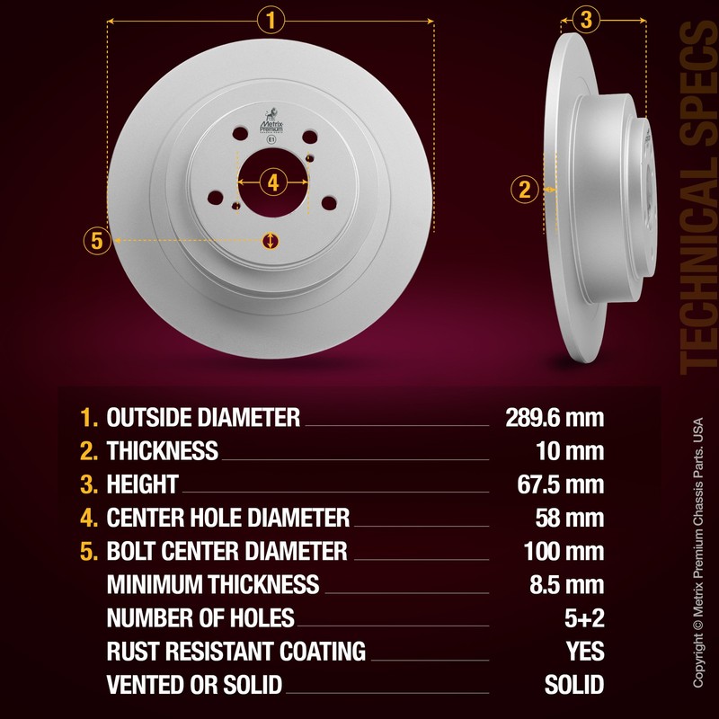 Rear Disc Brake Rotor for 03-06 Subaru Baja 00-04 Subaru Legacy 00-04 Outback gallery