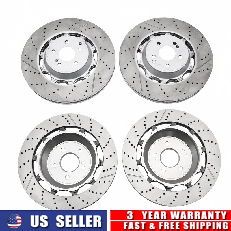 4x Front & Rear Brake Rotors Fits Mercedes-Benz W222 S63 AMG S65 AMG 2014-2020