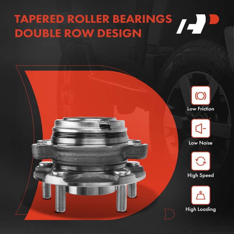 A-Premium Front Disc Brake Rotor & Pad + Hub Bearing for Nissan Altima 2014-2018 gallery