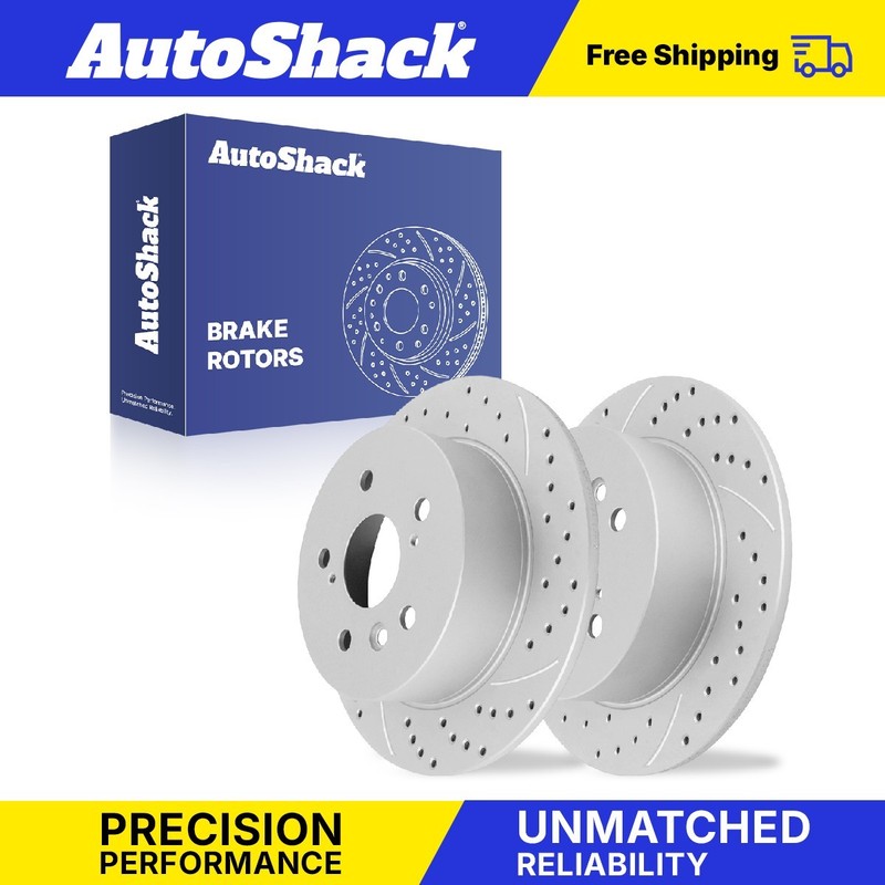 Rear Drilled Slotted Brake Rotors Pair for Toyota, Camry 2007-2011