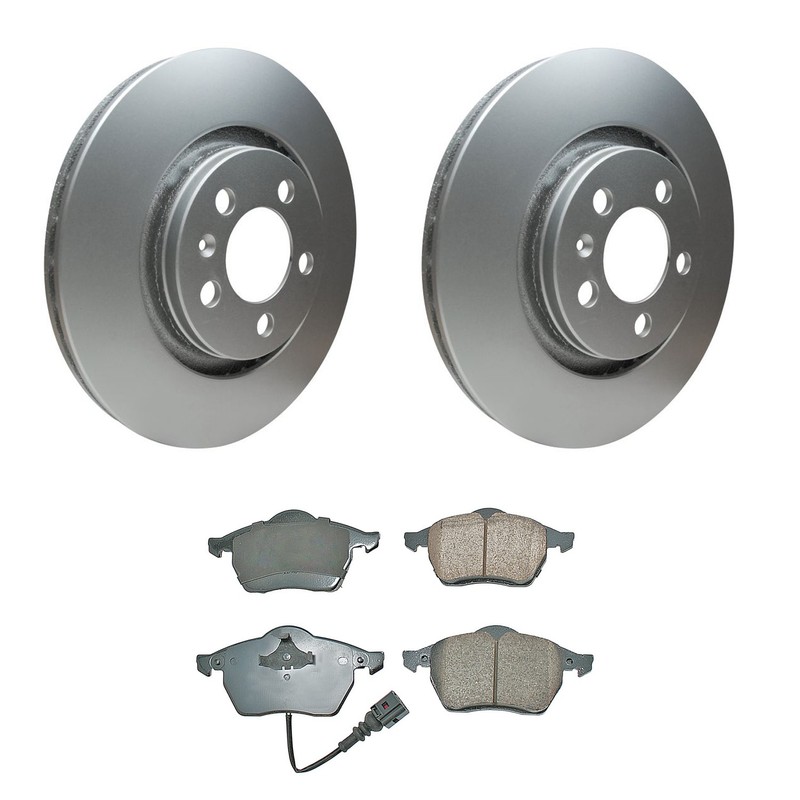 Hella Front Rotors Akebono EURO Ceramic Disc Brake Pad Kit For Beetle Golf Jetta