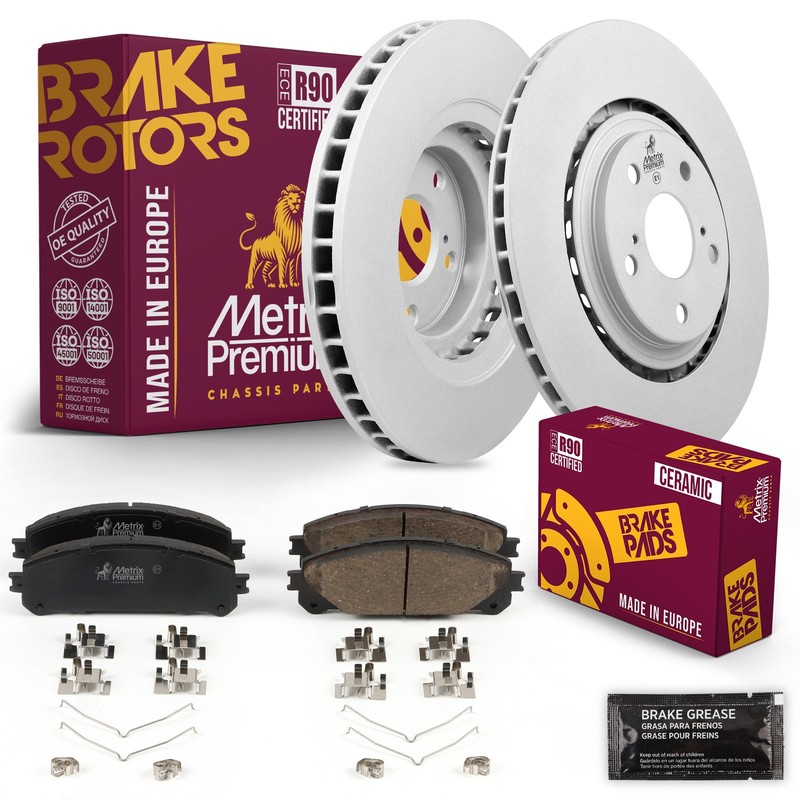 Front Brake Rotors Set + Disc Brake Pads Kit for Lexus NX200T Toyota Highlander
