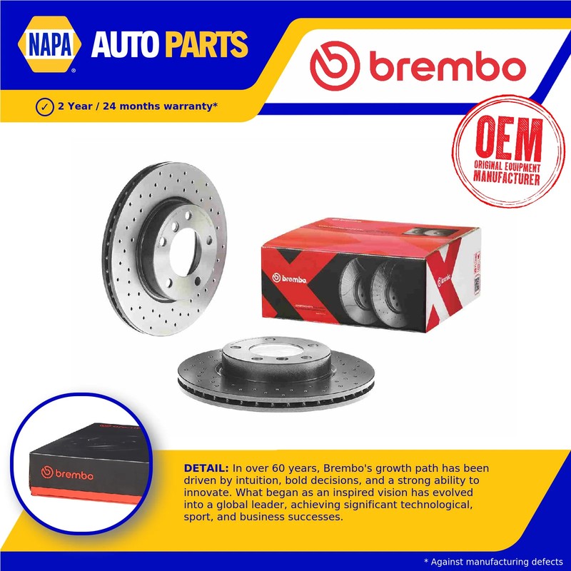 2x Brake Discs Pair Vented fits BMW 328 E36 2.8 Front 95 to 99 286mm Set Brembo