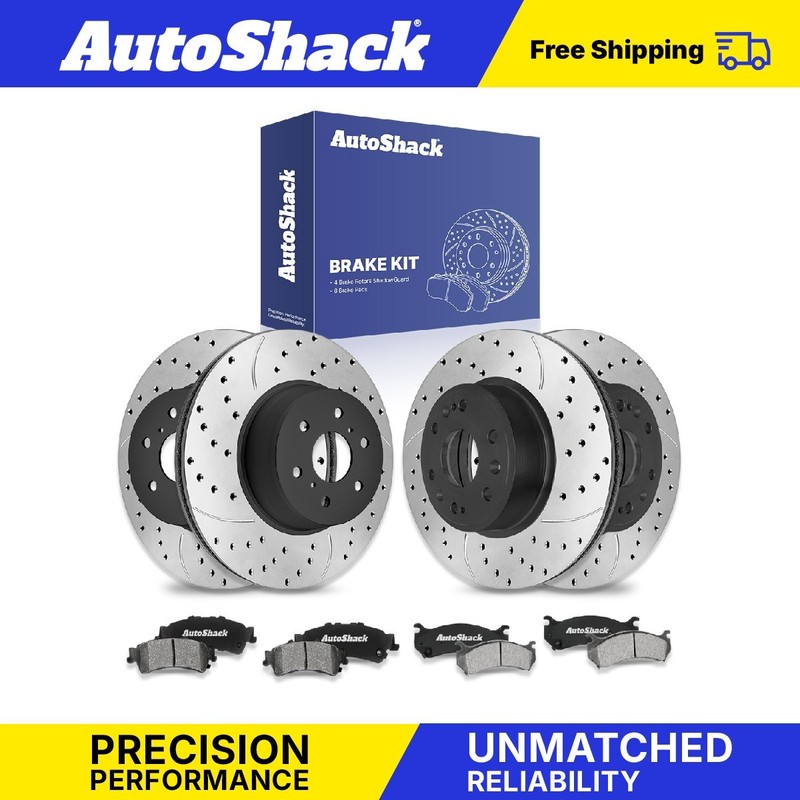 Front Rear Drilled Slotted Brake Rotors Pads for GMC, Sierra 1500 Classic 2007