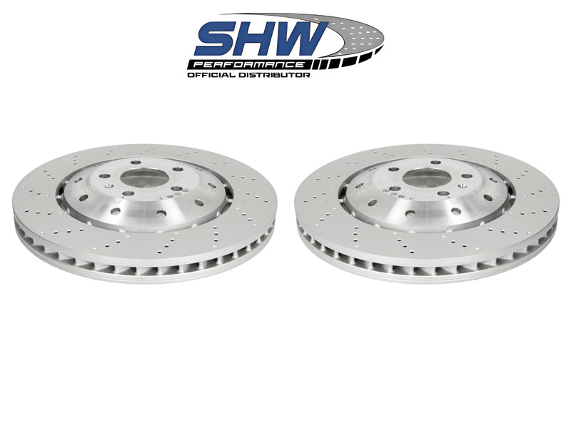 SHW FRONT BRAKE DISCS FERODO RACING PADS FOR AUDI RS4 RS5 R8 420615301A 365MM gallery