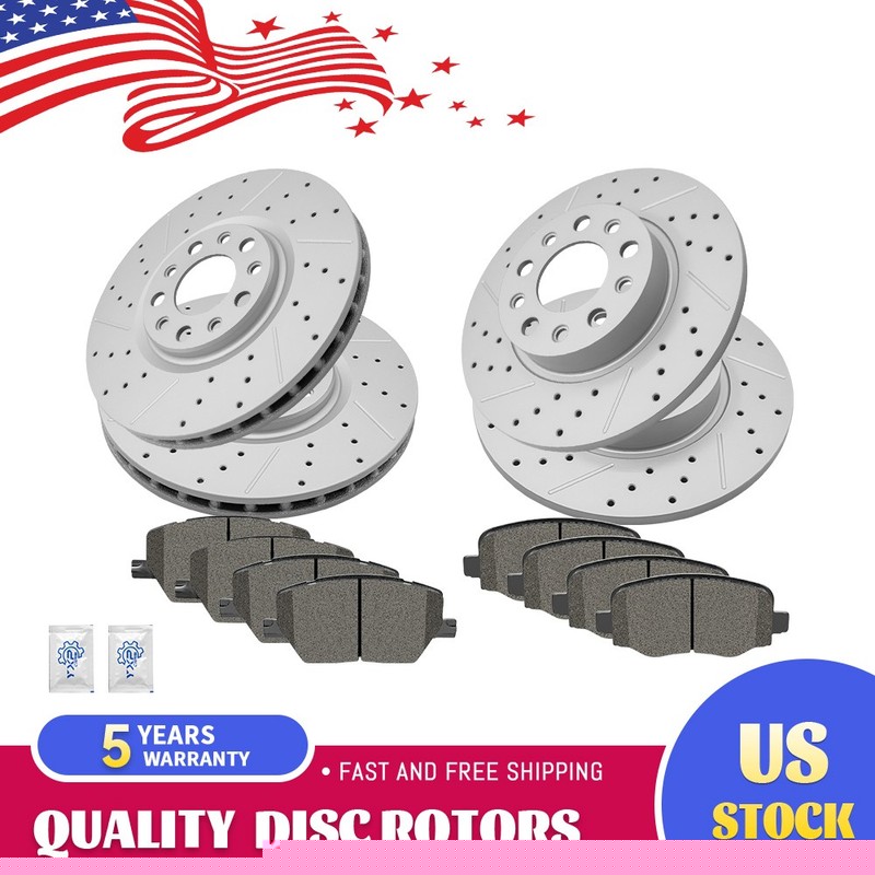 Front Rear Brake Disc Rotors & Ceramic Pads for Jeep Renegade Compass Fiat 500X