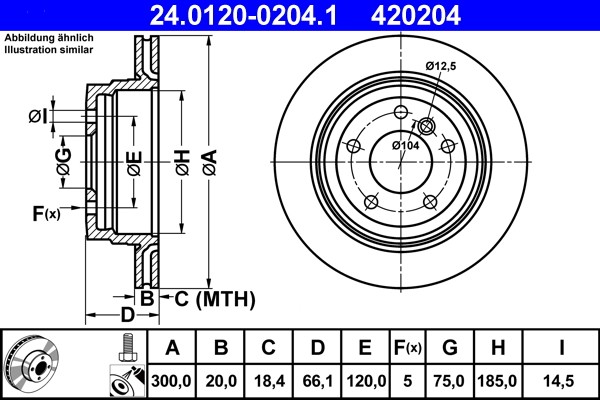 ATE 24.0120-0204.1 Brake Disc for BMW