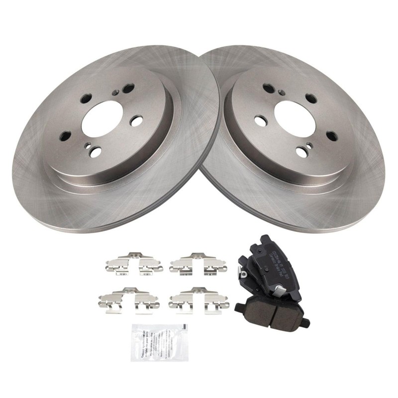 TRQ Rear Brake Pad & Rotor Kit Brake Rotor For 2011-2017 Lexus CT200h gallery