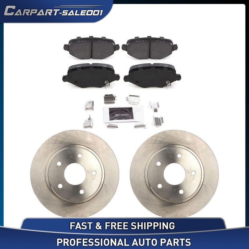 Rear Disc Rotors Ceramic Brake Pads for 2012 Dodge Journey 2.4L