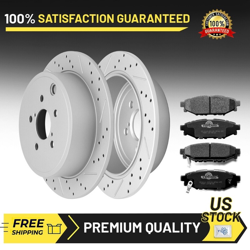 286mm Rear Rotors & Ceramic Brake Pad For Subaru Forester Impreza Legacy Outback