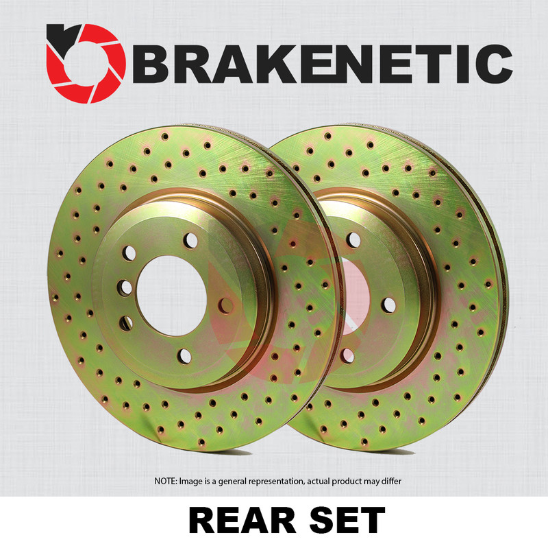 REAR SET BRAKENETIC Sport Cross Drilled Brake Disc Rotors BNS34117.CD