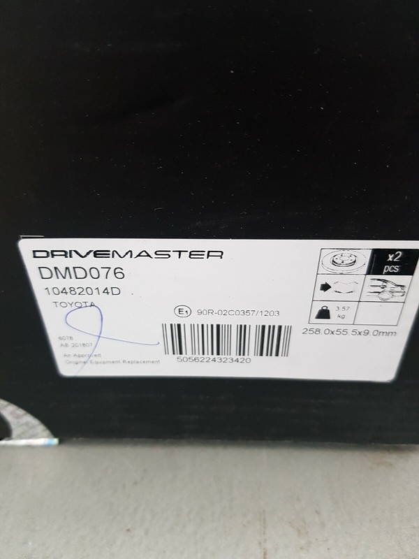 Rear Brake Discs (2) Toyota Corolla 2001on Drivemaster DMD076 gallery