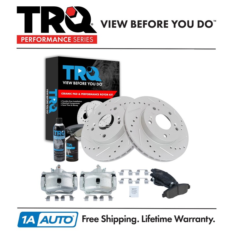 TRQ Performance Front Brake Pad & Rotor Kit Fits 06-11 Honda Civic