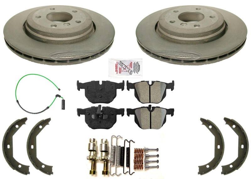 Rear Carbon Performance Disc Brake Rotors & Brake Pads Fits BMW 330Ci 01-06