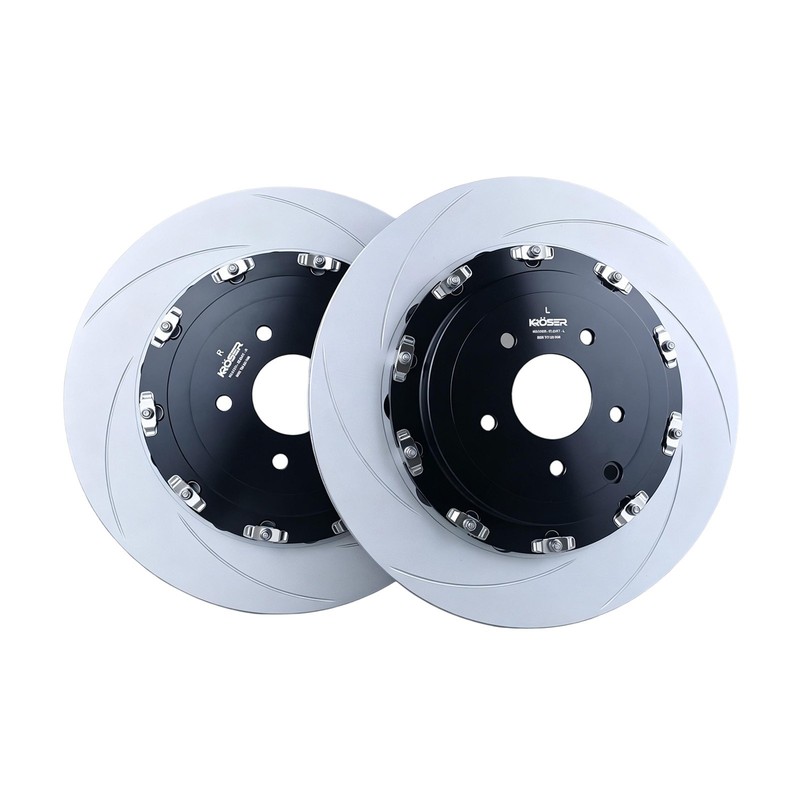 Two-Piece Front Floating Slotted Brake Rotors For NISSAN GT-R R35 (09-24) 380mm
