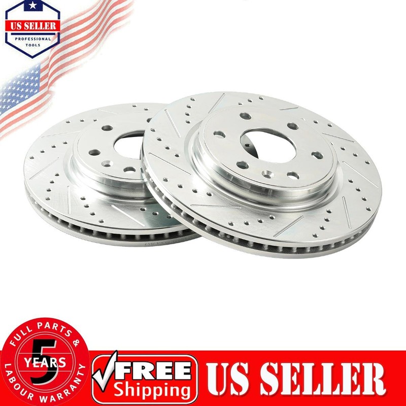 For Chevy Traverse GMC Acadia Buick Enclave Front Drilled Slotted Brake Rotors