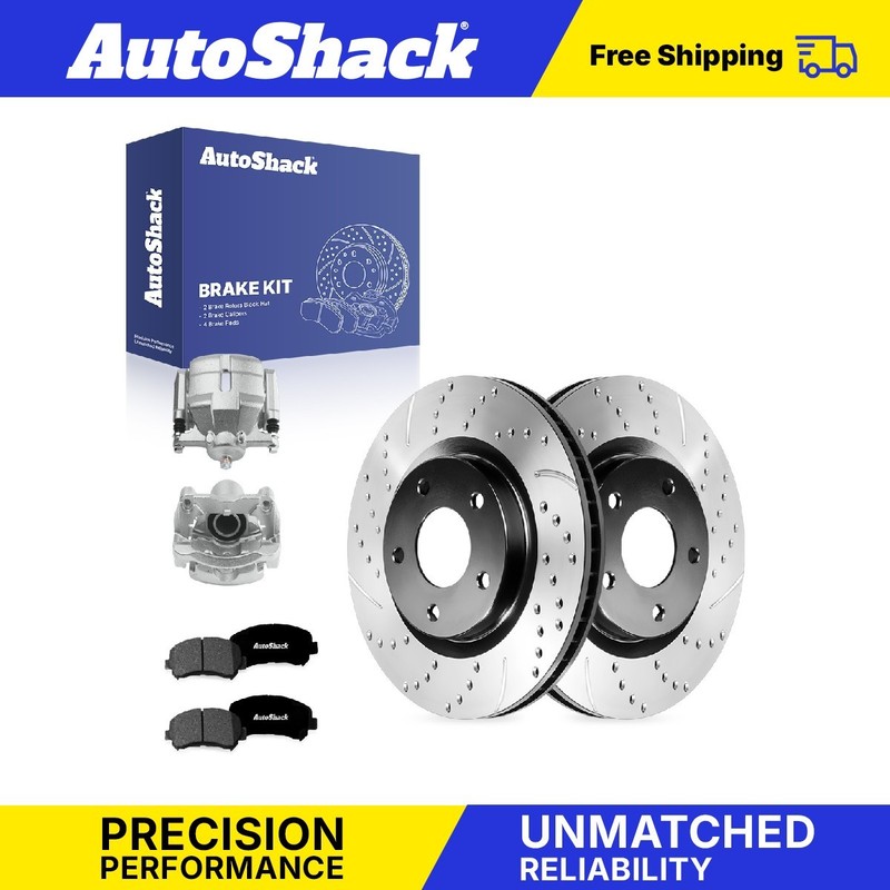 Front Drilled Slotted Brake Rotors Premium Pads Calipers for Nissan, Rogue 08-13