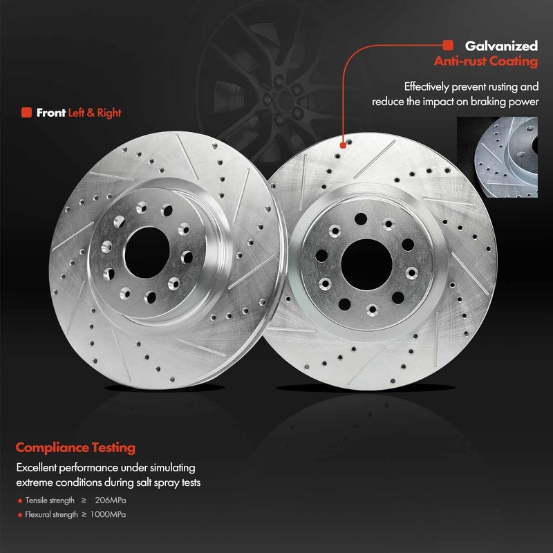2x Front Drilled Brake Rotors for Chevy Camaro 16-20 2022 Cadillac CT5 CTS CT6 gallery
