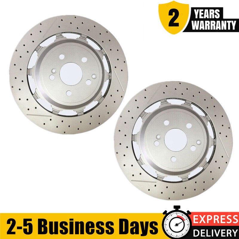 2X Fit Mercedes Benz W222 S63 S65 S560 2014-2020 Rear Brake Rotors A2224232012