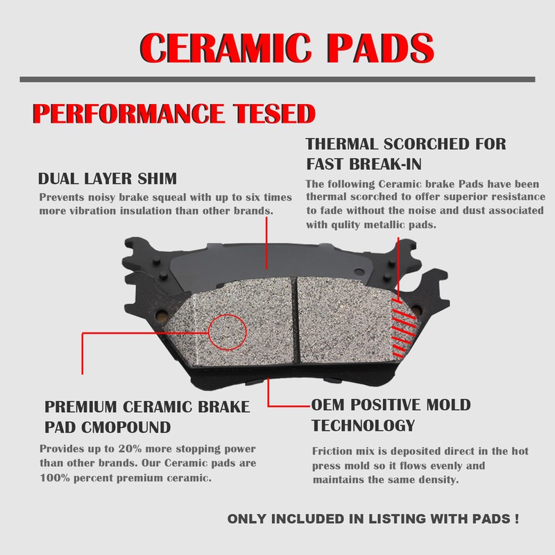 REAR Drill Brake Rotor Ceramic Pad for Escalade Avalanche Silverado Tahoe Yukon gallery