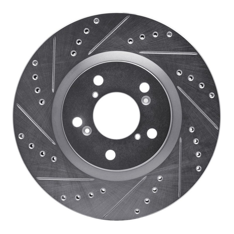 Dynamic Friction Drilled and Slotted Silver Zinc Brake Rotor 631-59056L – 2