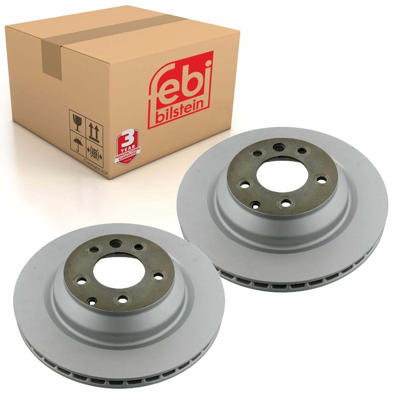 Pair of Rear Brake Disc Fits Porsche Cayenne Audi Q7 quattro 4L Febi 28161