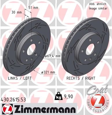 Zimmermann 430.2615.53 Brake Disc for Buick (SGM), Chevrolet, Opel, Roewe (SAIC), SA gallery