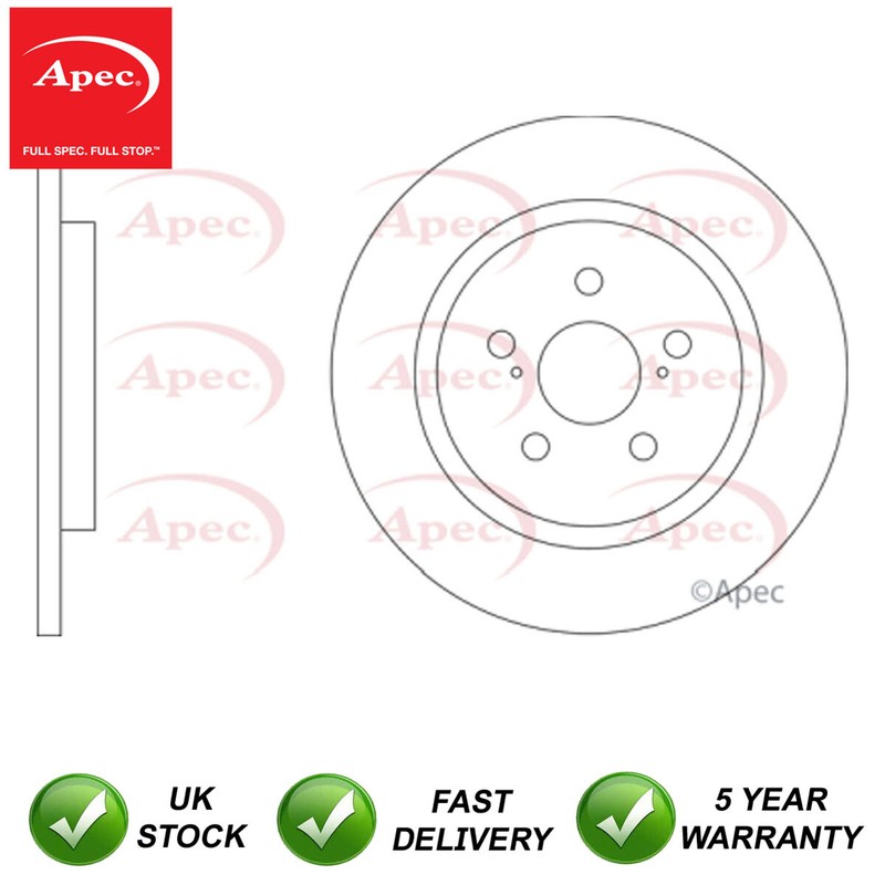1x Brake Disc Rear Apec Fits Lexus CT 2010- 1.4 D 1.8 4243152160